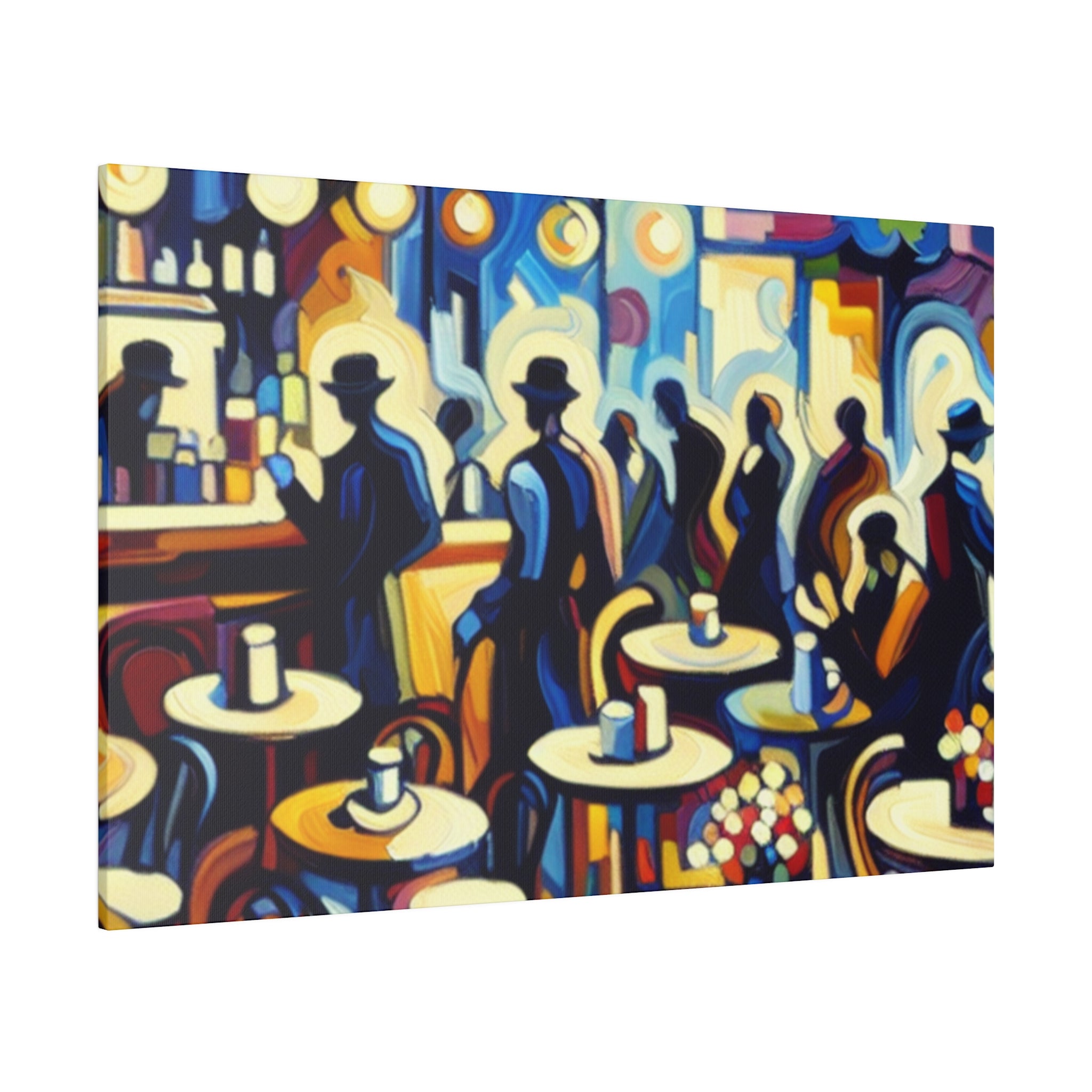 Old Time Expressionist European Cafe Artwork Canvas