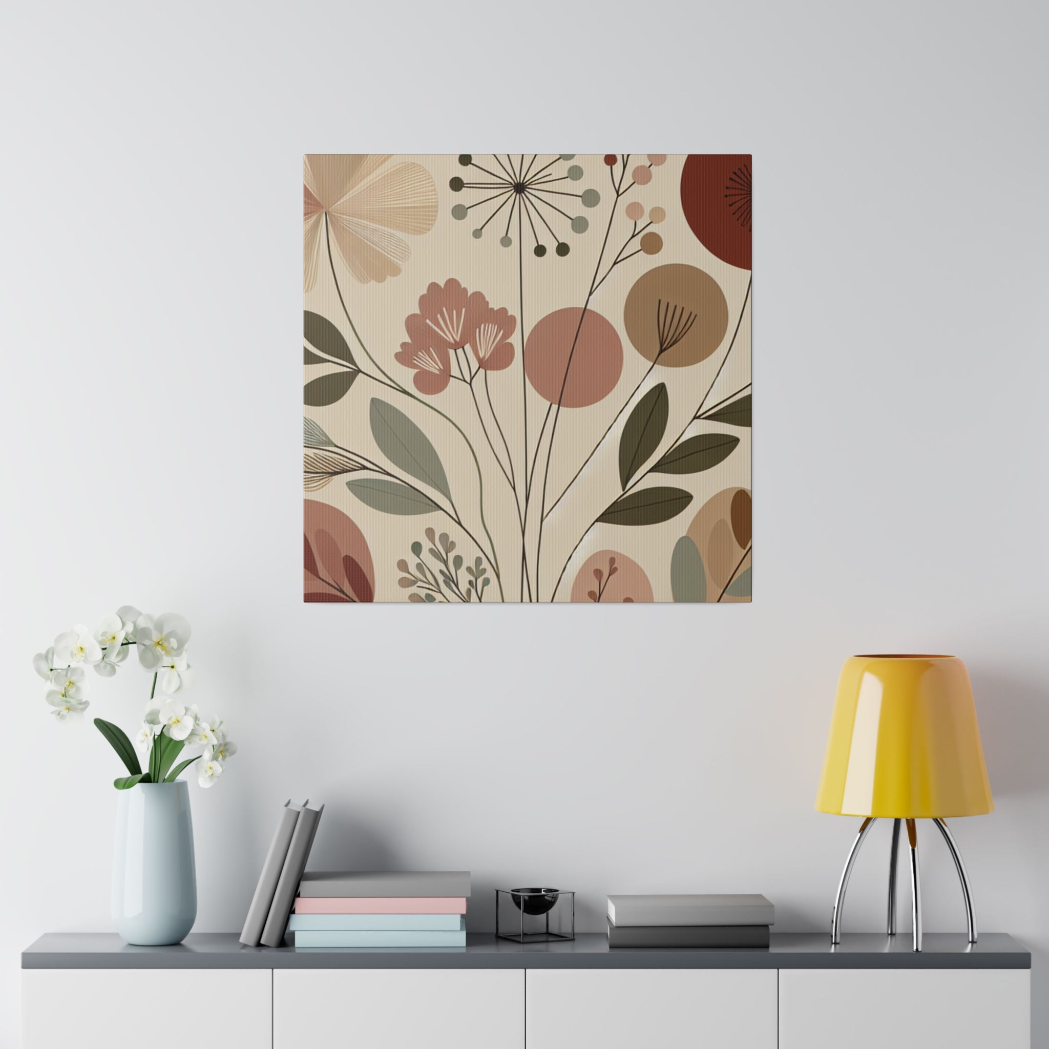 Blossom Whimsy Floral Wall Art Boho Artwork Canvas