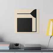 Black and Beige Minimalist Geometric Art Canvas