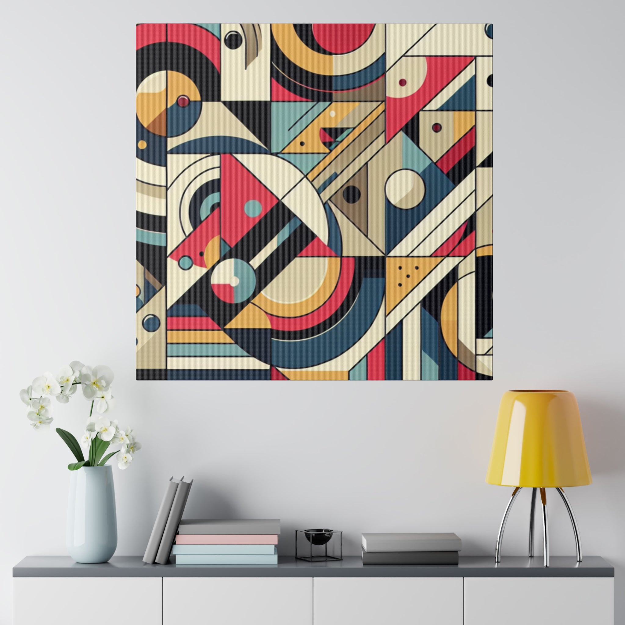 Abstract Pulsations Geometric Painting Canvas