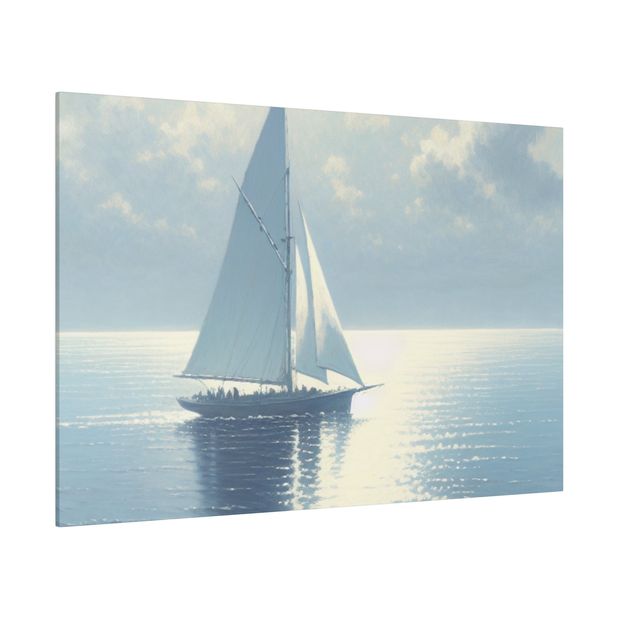 Serene Voyage Sailboat Painting Canvas