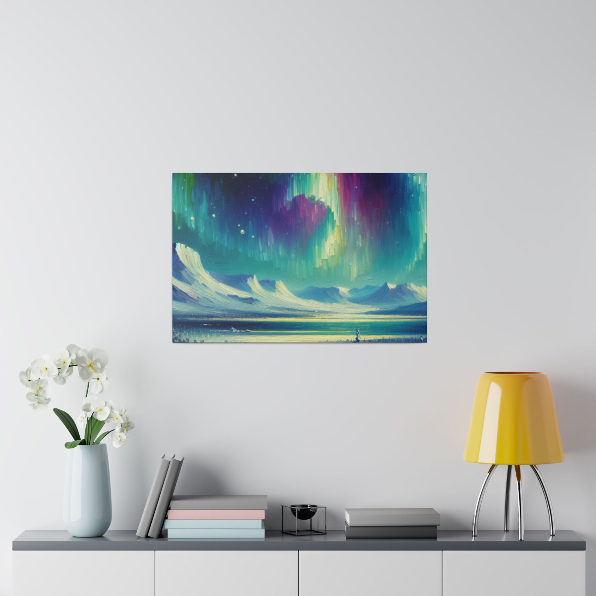 Aurora Winter Dream Northern Lights Painting Canvas