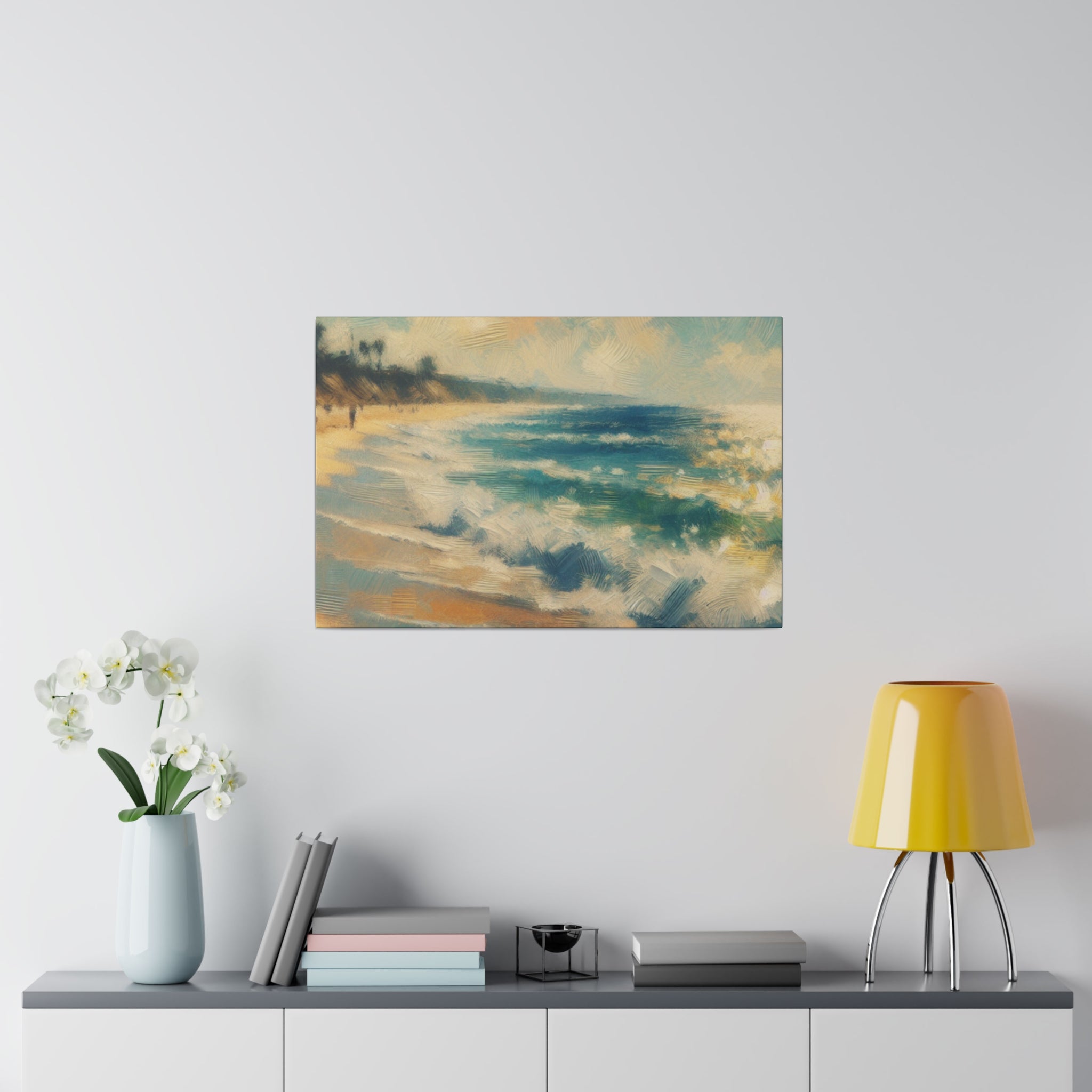 Tranquil Beachscape Beach Painting Canvas