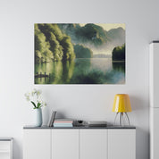 Serene Solitude Lake Whispers Lake Painting Canvas