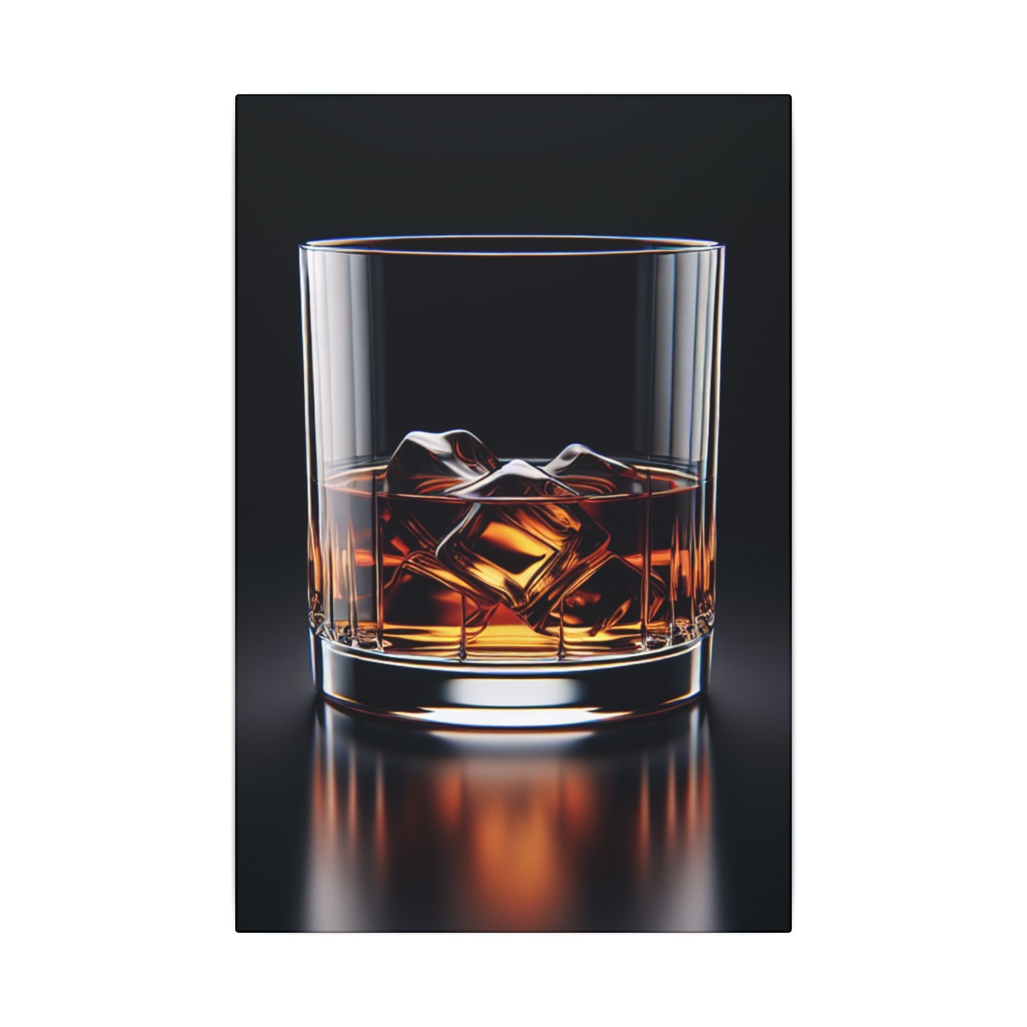 Glass Of Bourbon On The Rocks Canvas