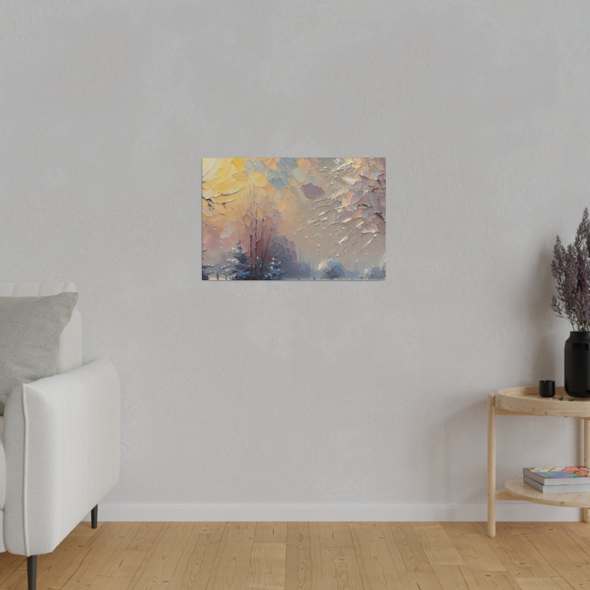 Sun Tinted Alpine Expression Winter Painting Canvas