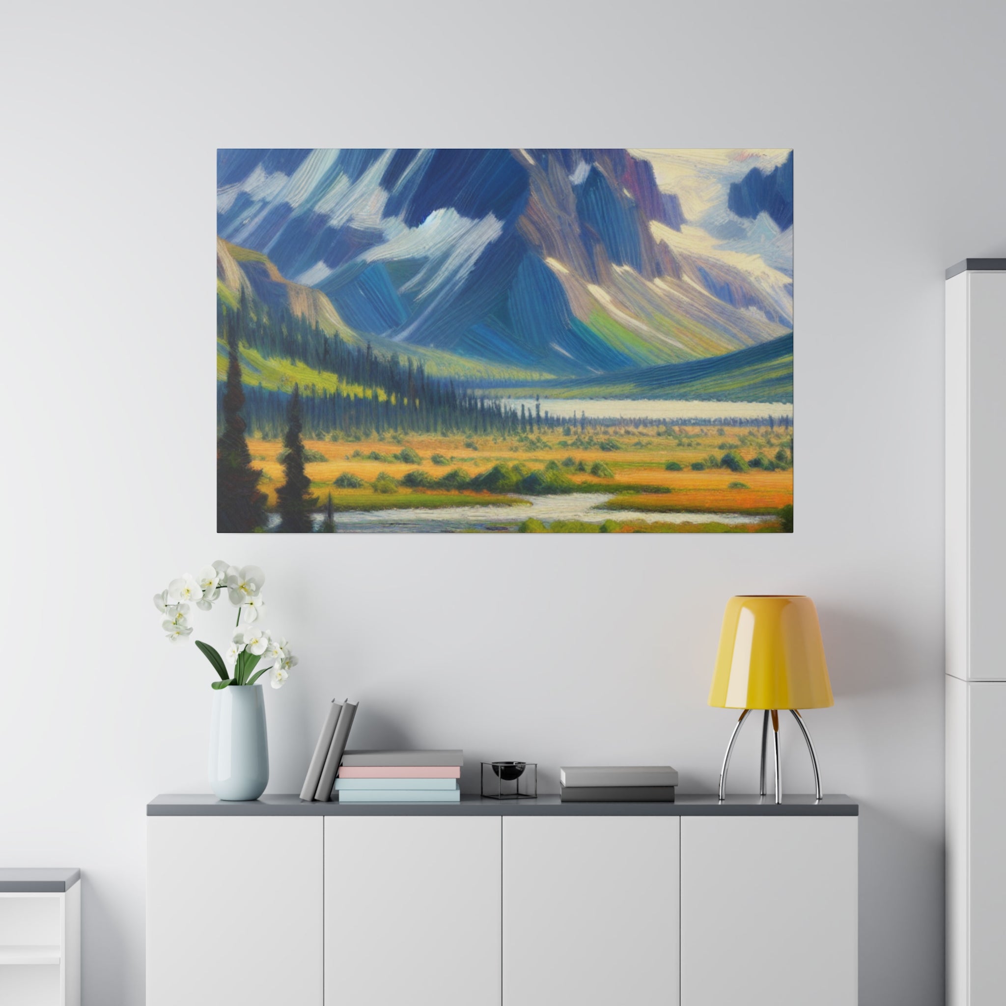 Majestic Alpine Impressions Mountain Landscape Painting Canvas