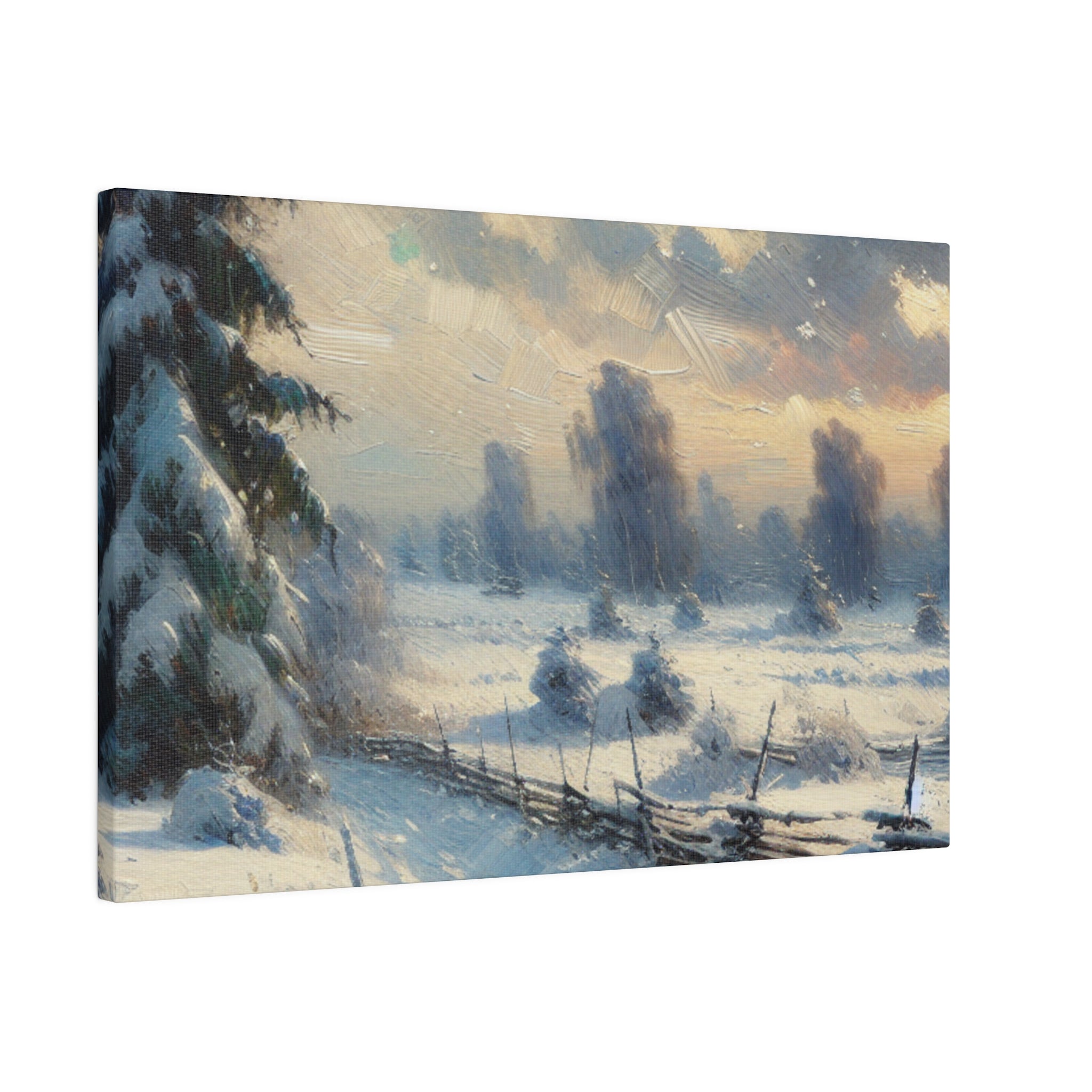 Twilight Frost Snowscape Artwork Winter Painting Canvas