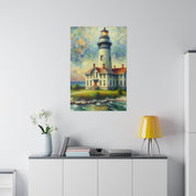 Beacon Of Light Coastal Wall Art Lighthouse Painting Canvas