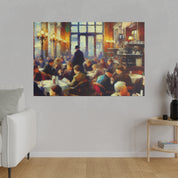 Sunrise Coffee Whispers European Cafe Artwork Canvas