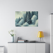 Winter Symphony in Vintage Hues Winter Painting Canvas