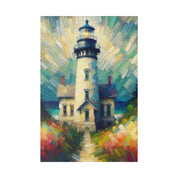 Luminary Refuge Coastal Wall Art Lighthouse Painting Canvas