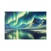 Aurora Frost Northern Lights Painting Canvas