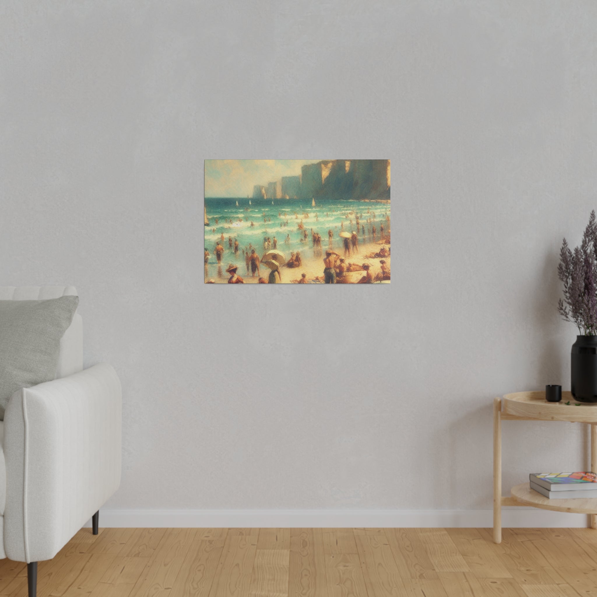 Serene Coastal View Beach Painting Canvas