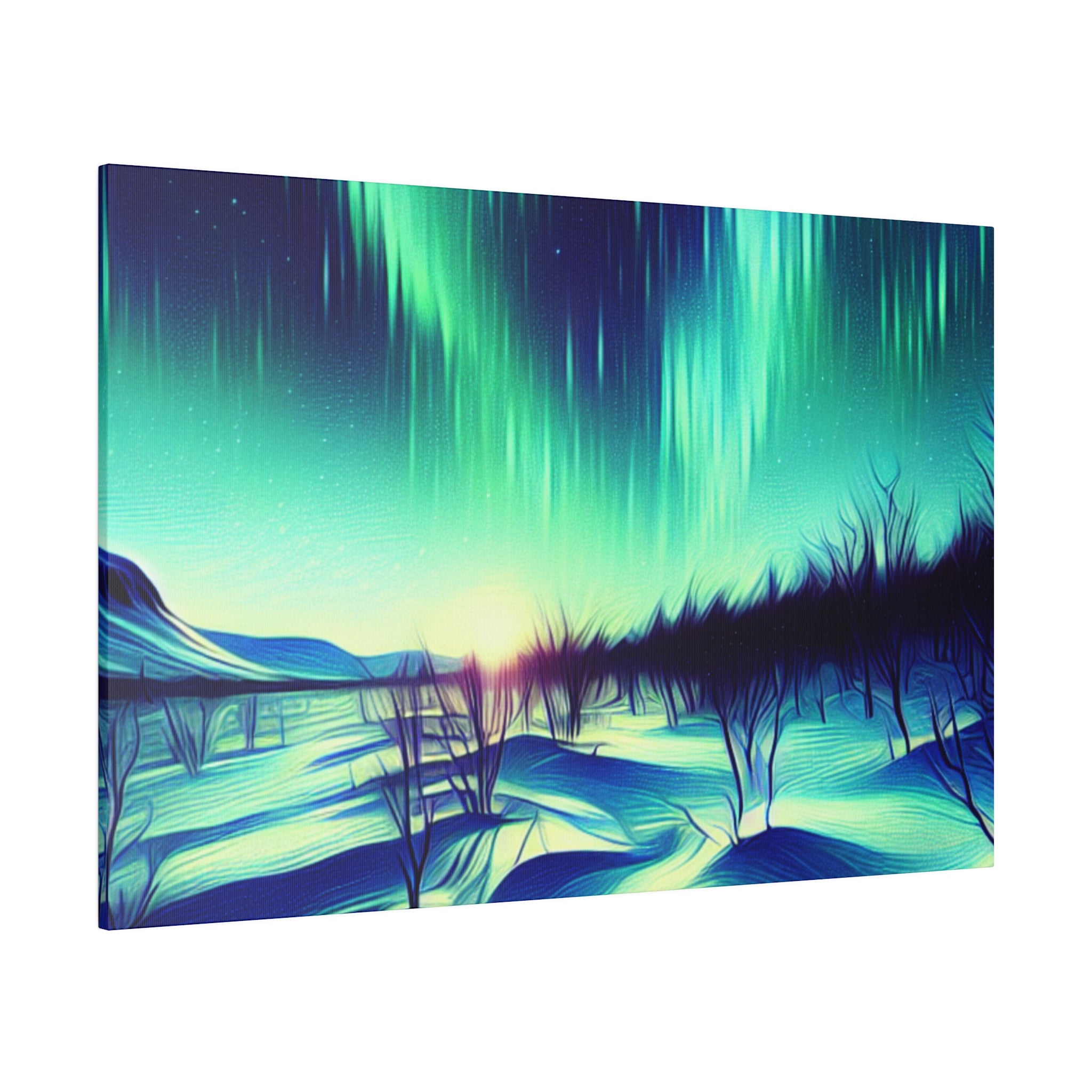 Aurora Mist Symphony Northern Lights Painting Canvas