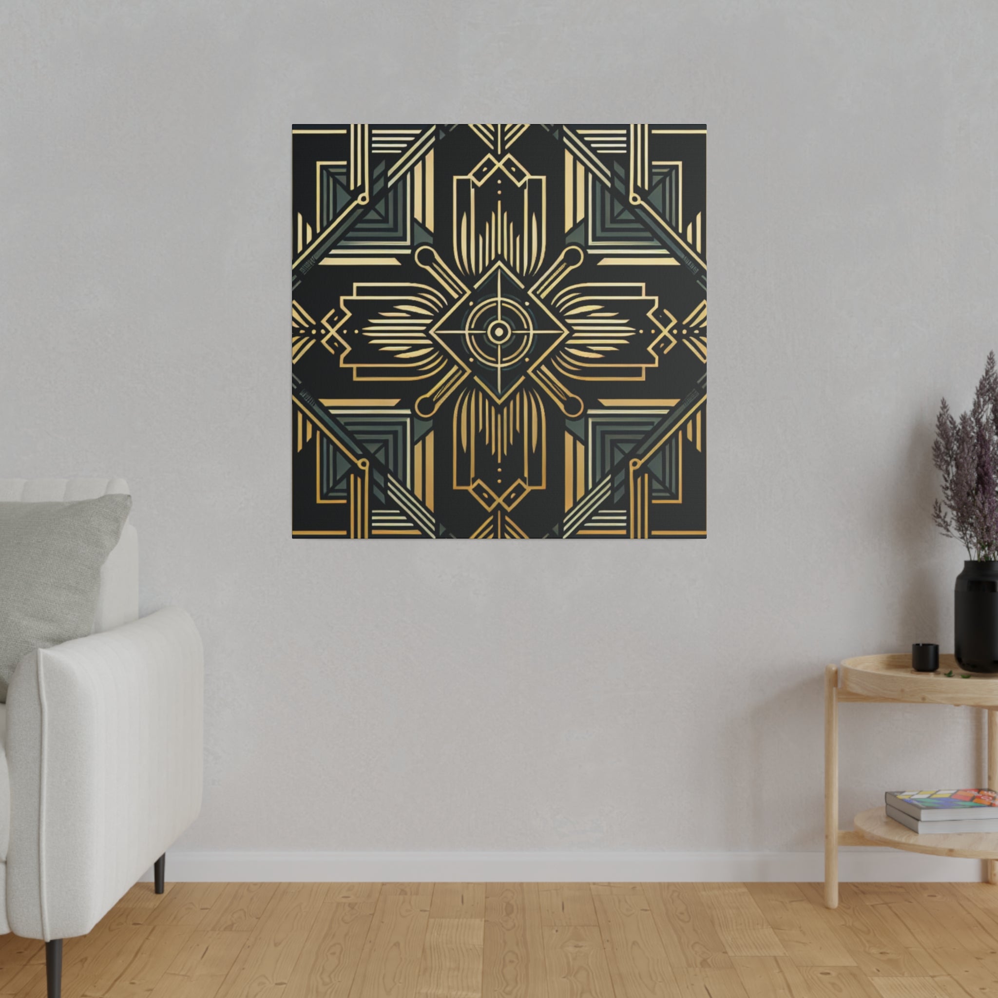 Art Deco Wall Art | Black Gold Luxury Decor | 1920s Decor Canvas