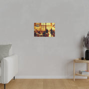 Bustling European Espresso Cafe Artwork Canvas