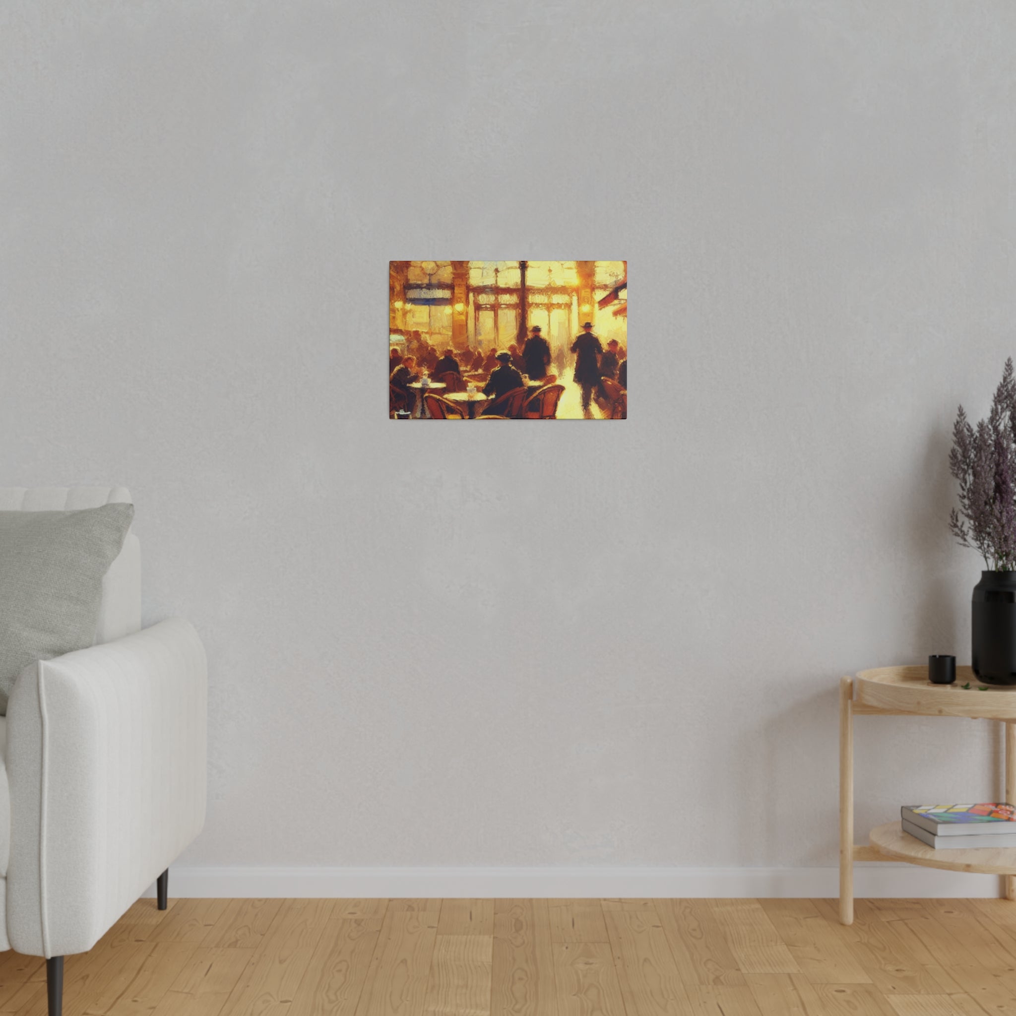 Bustling European Espresso Cafe Artwork Canvas