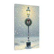Snowy Christmas Lamp Canvas