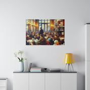 Sunrise Coffee Whispers European Cafe Artwork Canvas