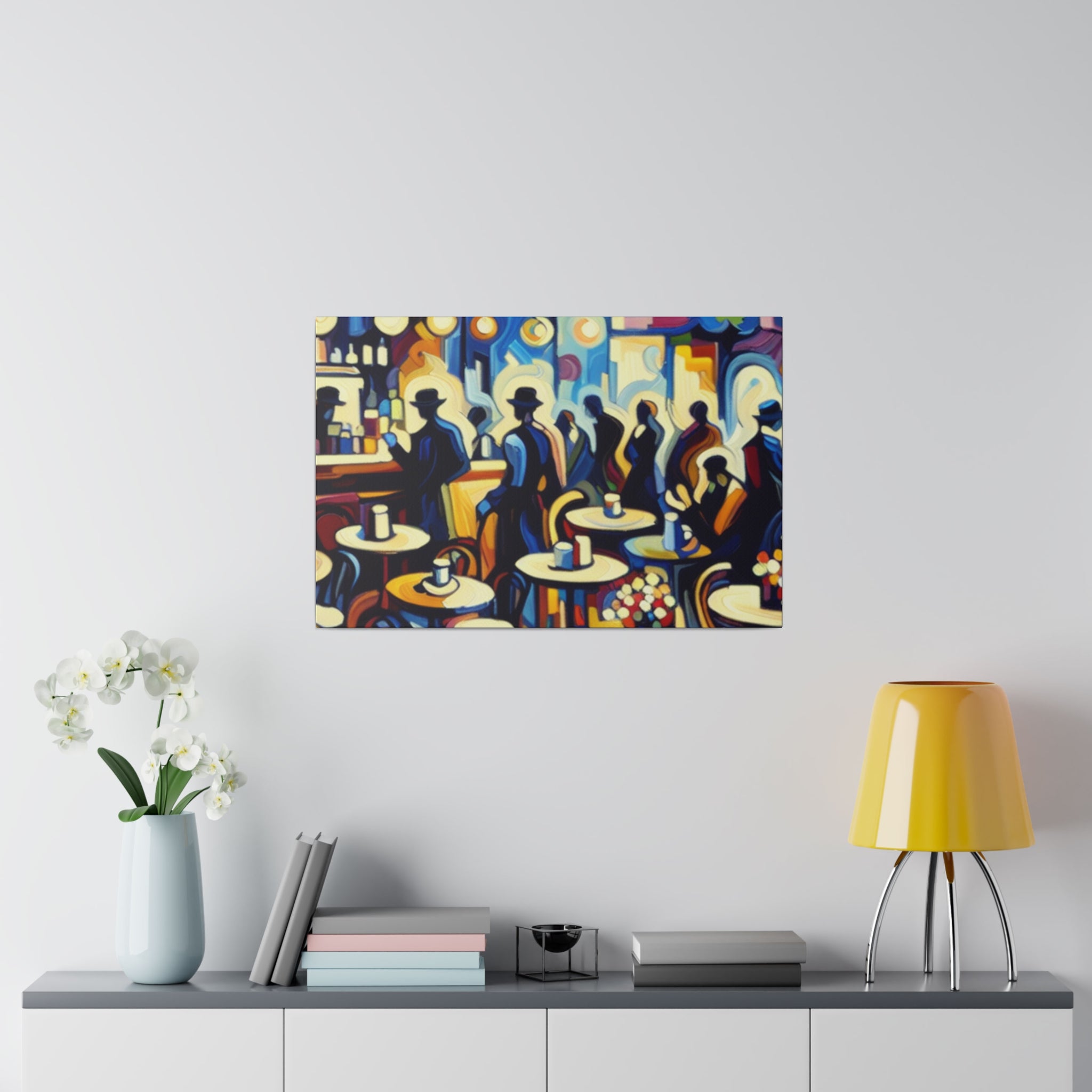 Old Time Expressionist European Cafe Artwork Canvas