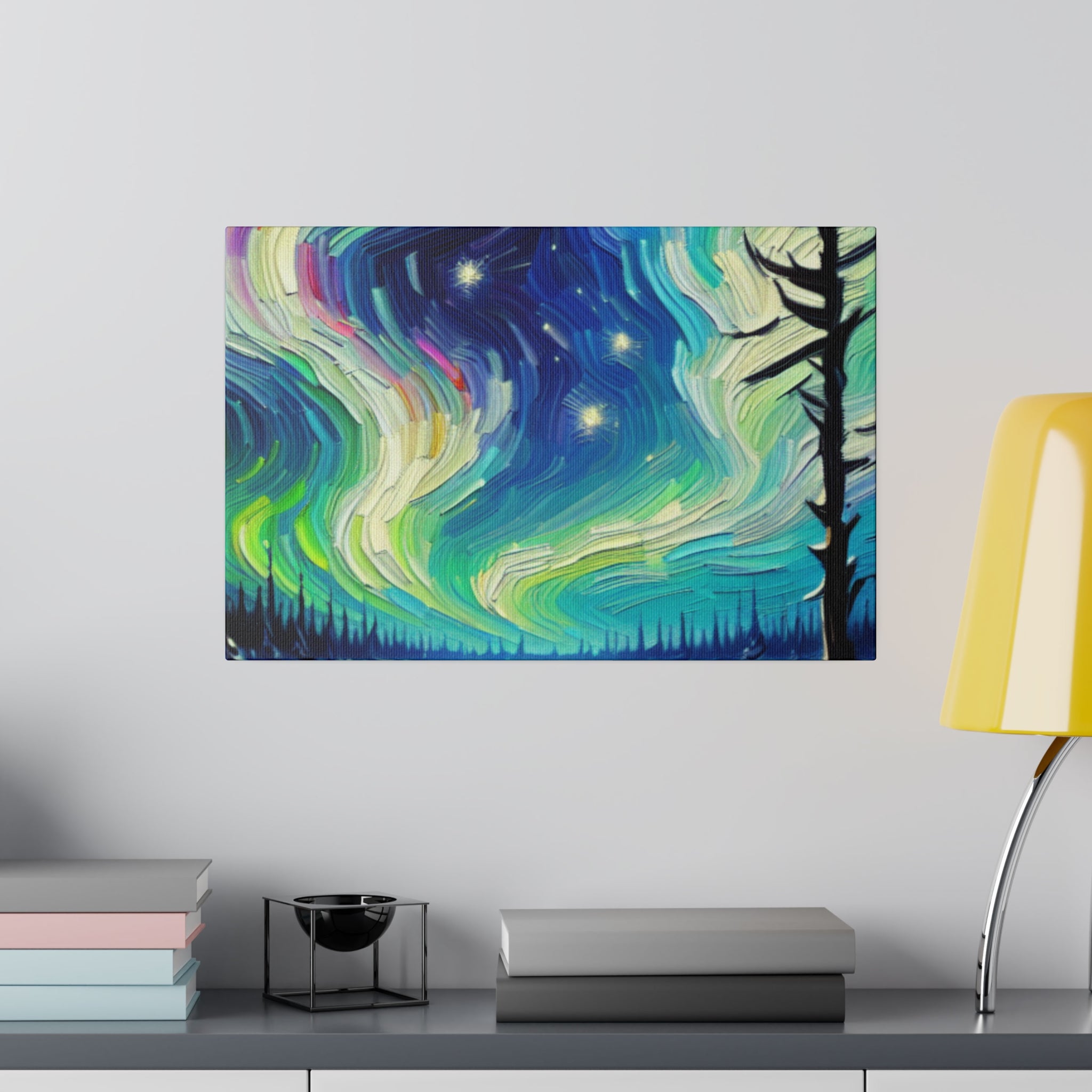 Aurora Frost Brilliance Northern Lights Painting Canvas