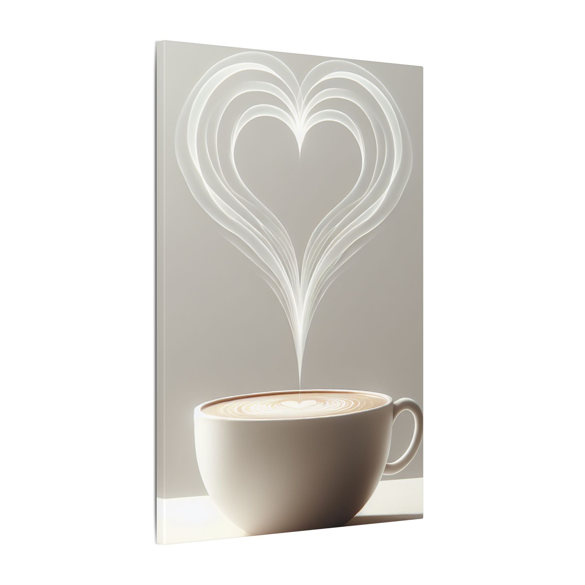 Coffee Steam Heart Canvas