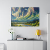 Impressionist Summit Dawn Mountain Landscape Painting Canvas