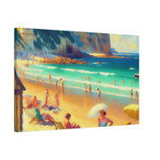 Vintage Coastal Reverie Beach Landscape Painting Canvas