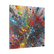 Multicolor Splatter Blue Red Yellow Green Abstract Painting Canvas