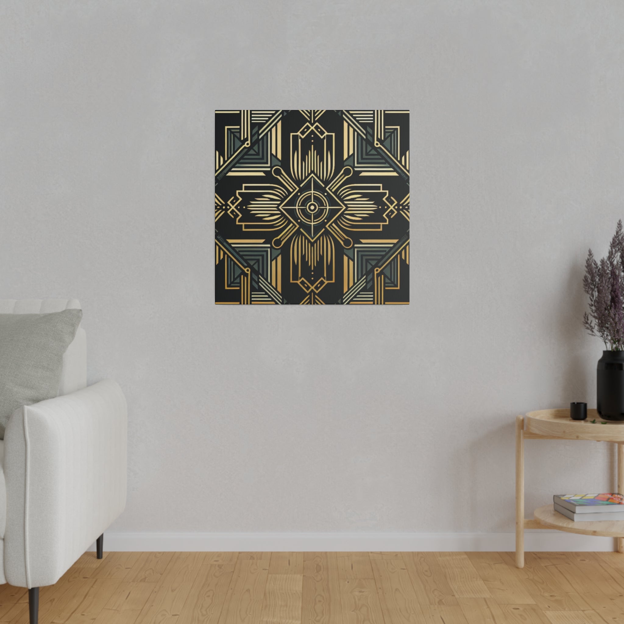 Art Deco Wall Art | Black Gold Luxury Decor | 1920s Decor Canvas