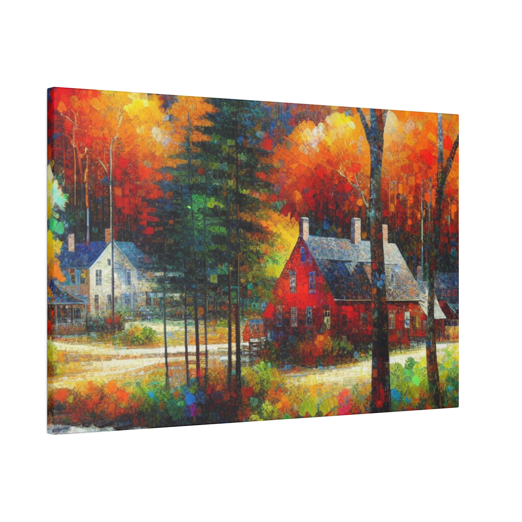 Autumnal Harmony Blaze Fall Painting Canvas