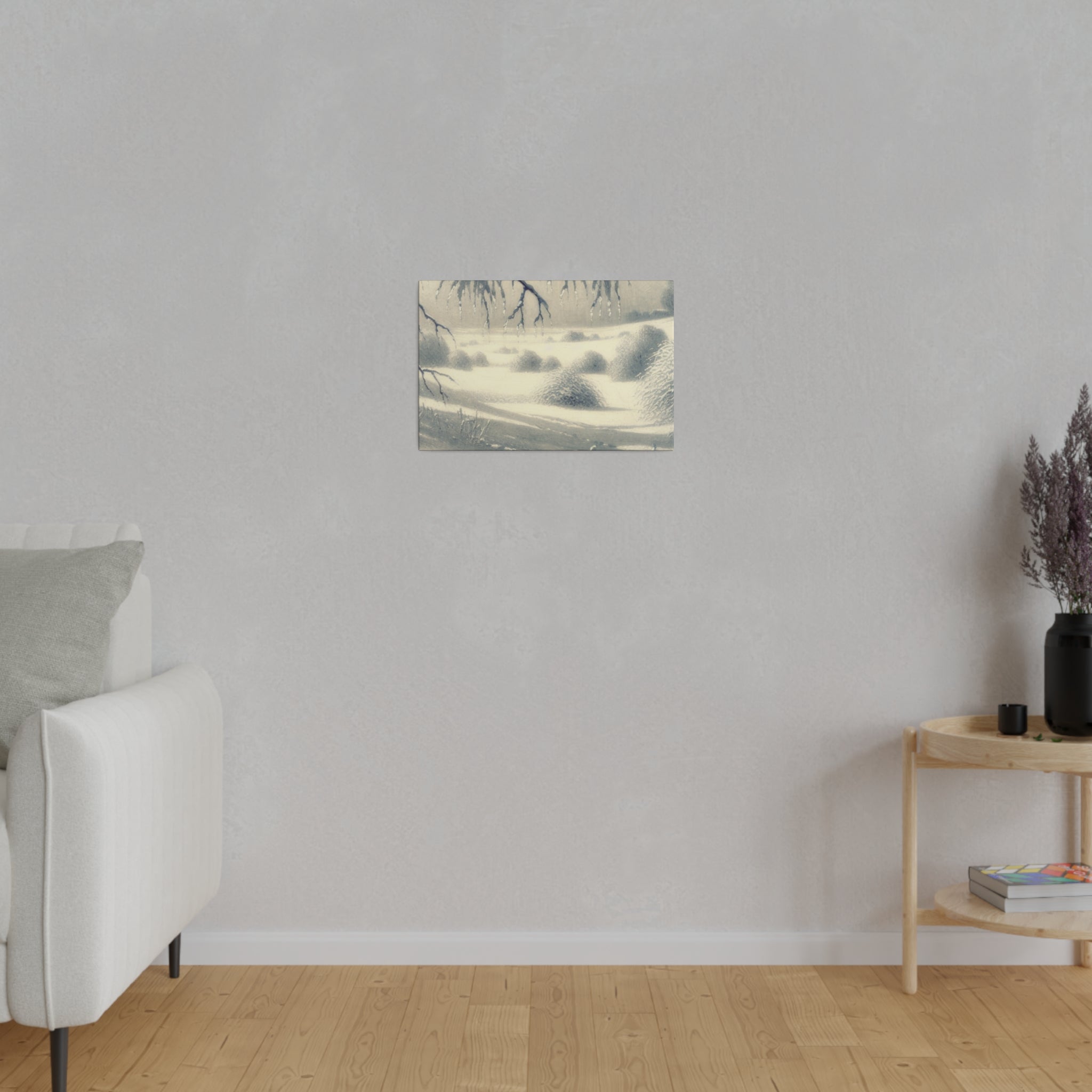 Silver Daylight Shimmers Snowscape Winter Painting Canvas