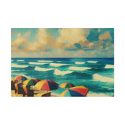 Nostalgic Shores Coastal Decor Beach Painting Canvas