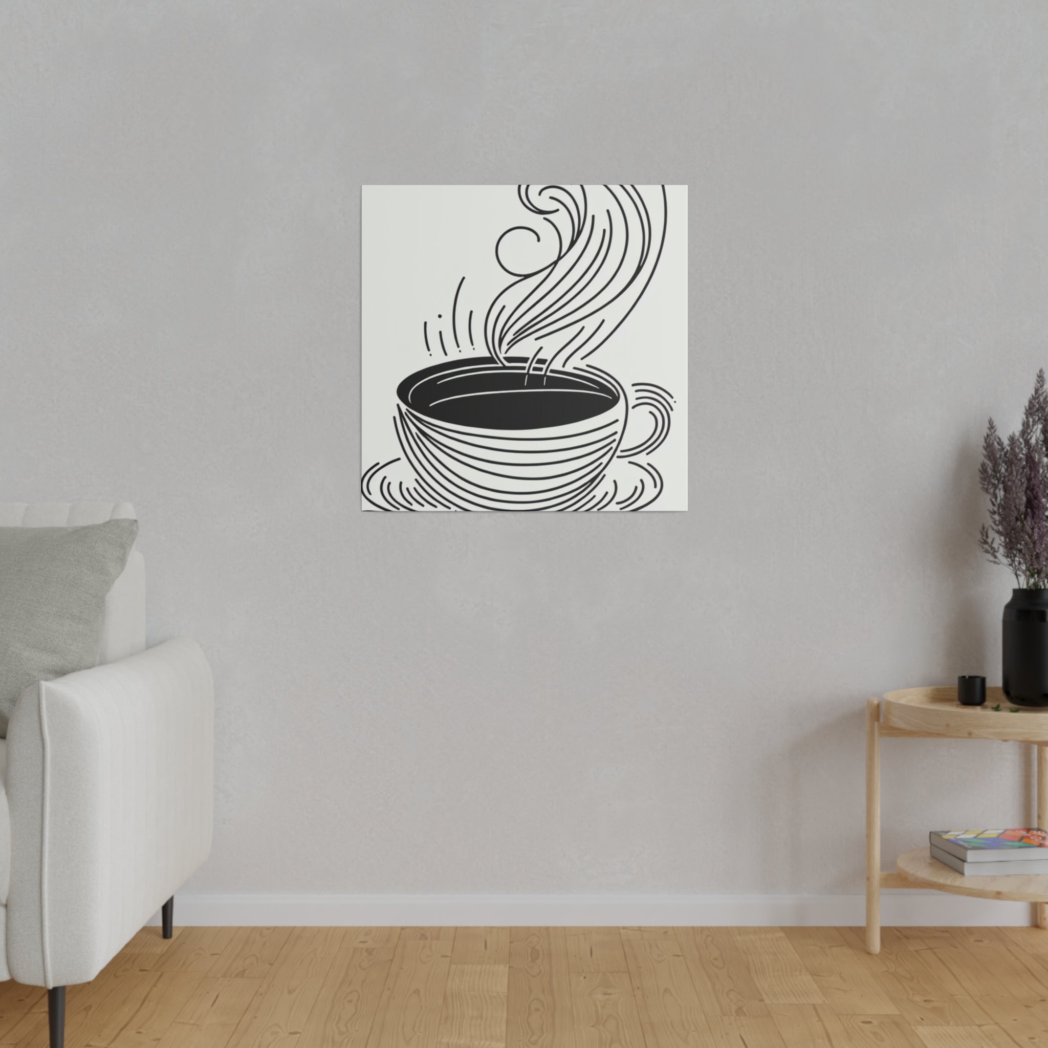 Espresso Essence Minimalist Coffee Art Canvas