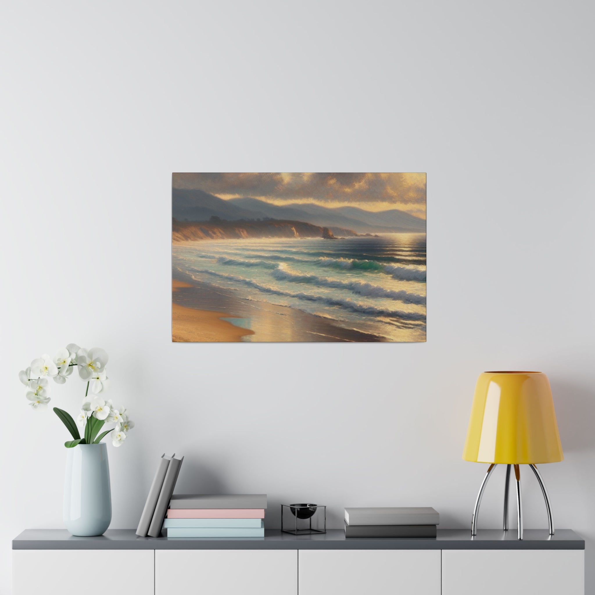 Coastal Whispers Beach Painting Canvas