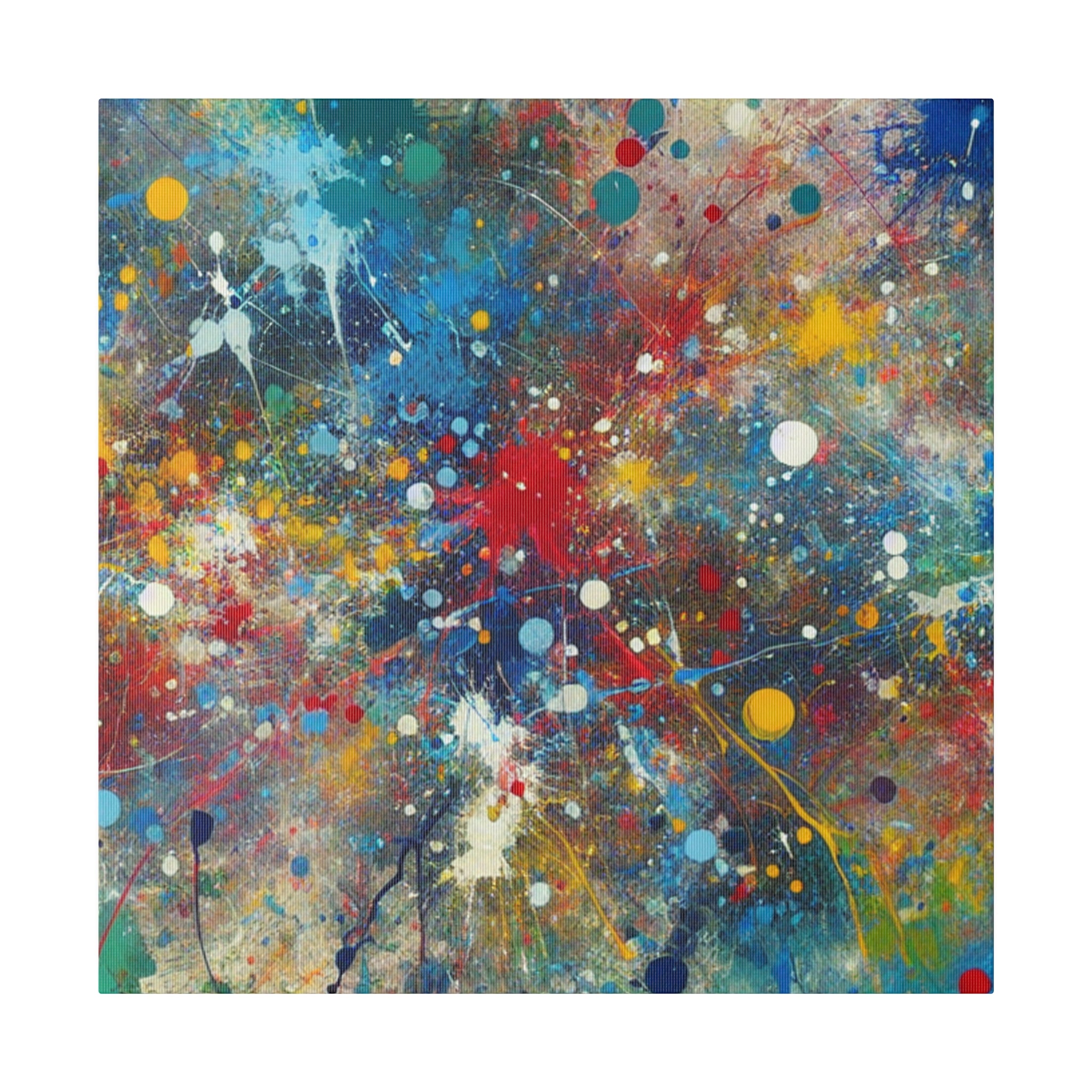 Split Splat Splatter Painting Colorful Abstract Art Canvas