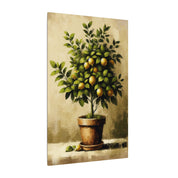 Rustic Lemon Tree In Pot Canvas