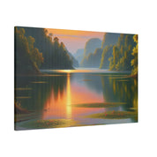 Serene Lake Whispers Lake Painting Canvas