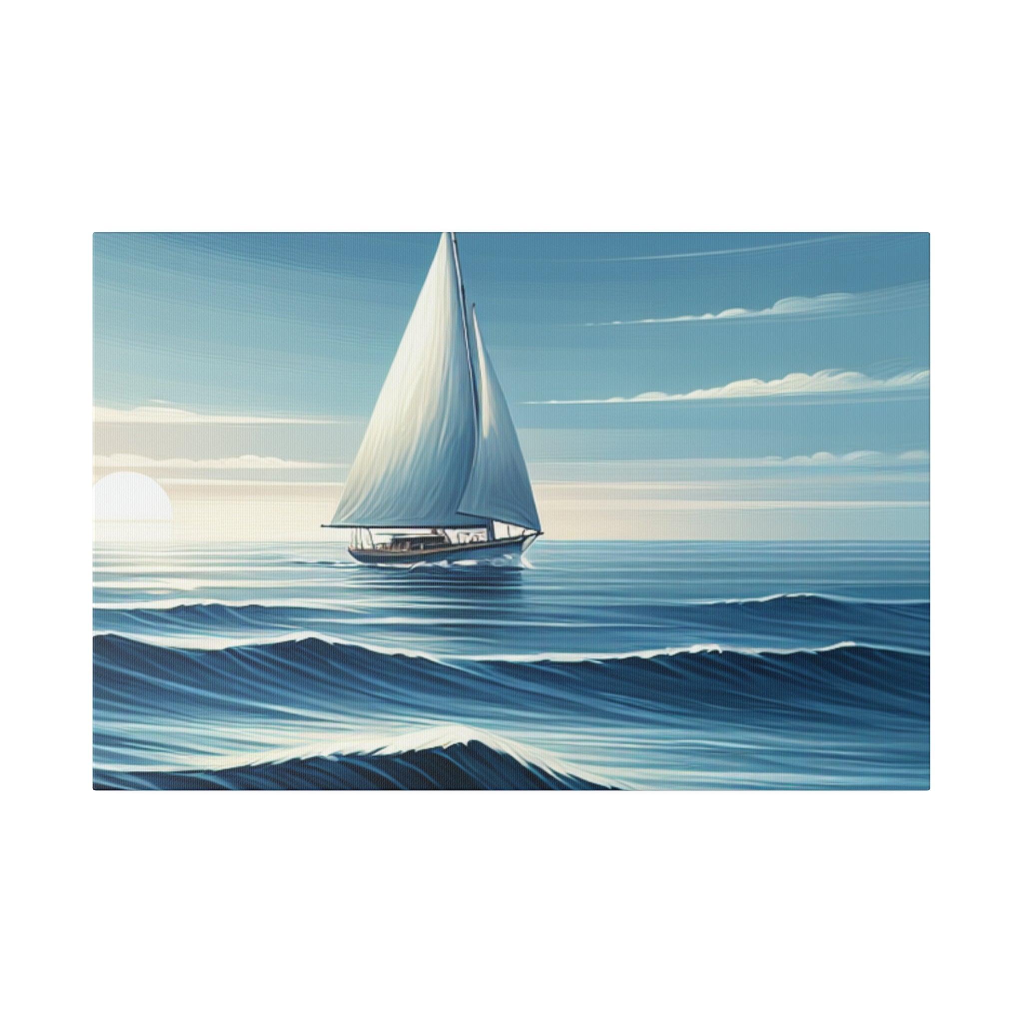 Serenity Voyage Sailboat Painting Canvas