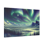 Winter Snowy Dream Northern Lights Painting Canvas