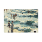 Seaside Reverie in Warm Pastels Vintage Beach Painting Canvas