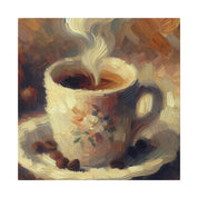 Sweep of Espresso Brushstrokes Cafe Artwork Coffee Painting Canvas