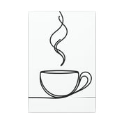 Minimal Coffee Mug Steam Canvas