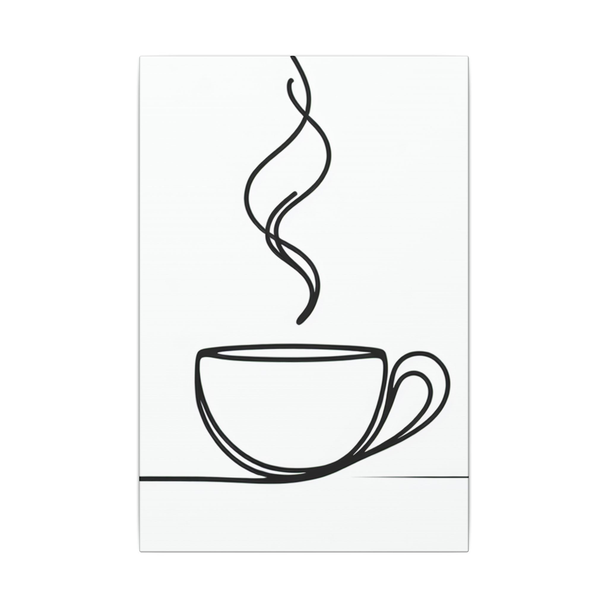 Minimal Coffee Mug Steam Canvas