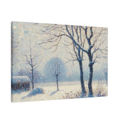 Snowscape Painting | Snowy Field Landscape | Winter Scene Wall Art Canvas