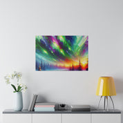 Aurora Ice Caps Northern Lights Painting Canvas