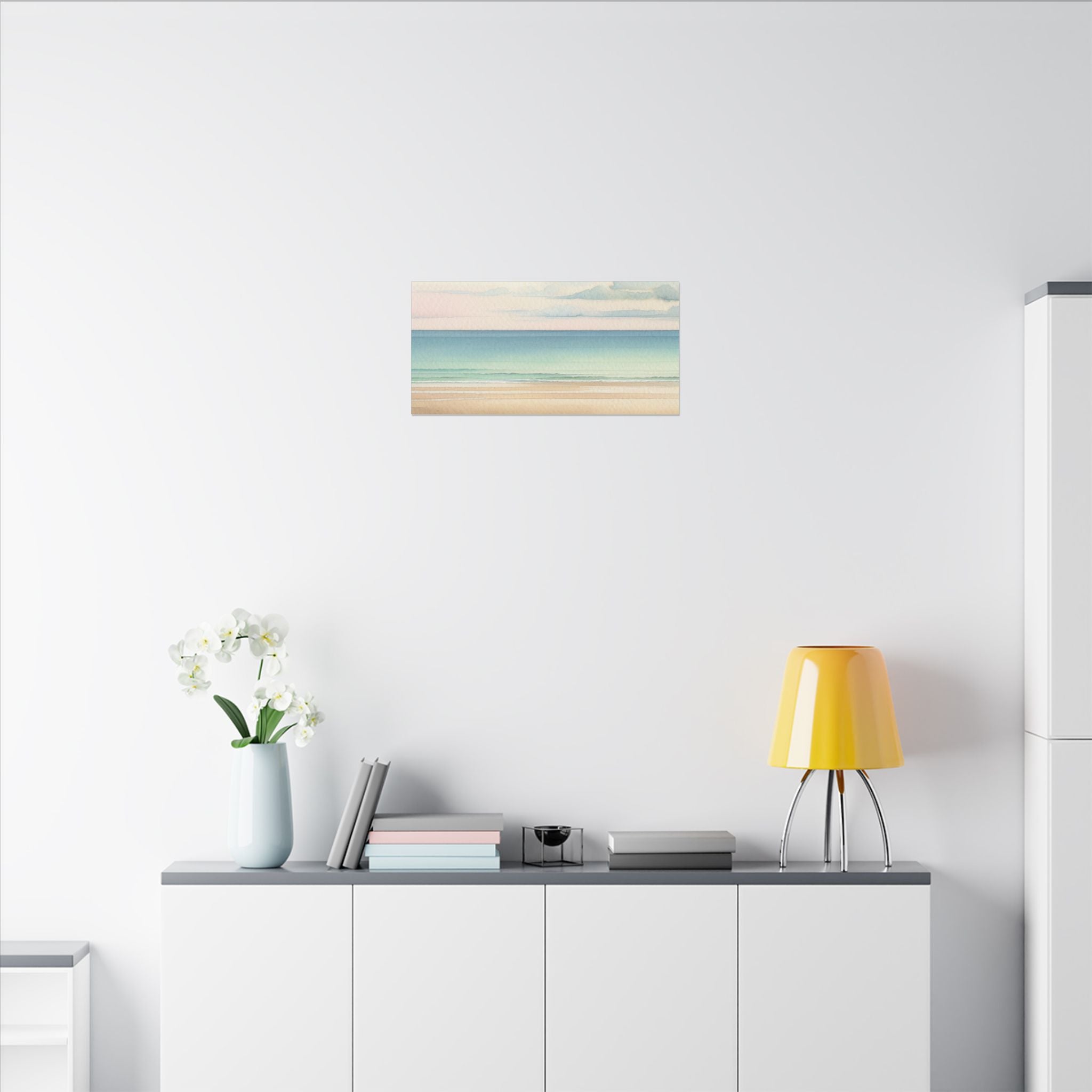 Sunset Serenity: An Ocean Beach Canvas Painting Coastal Wall Art Canvas