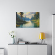 Serene Lake Tranquility Lake Painting Canvas