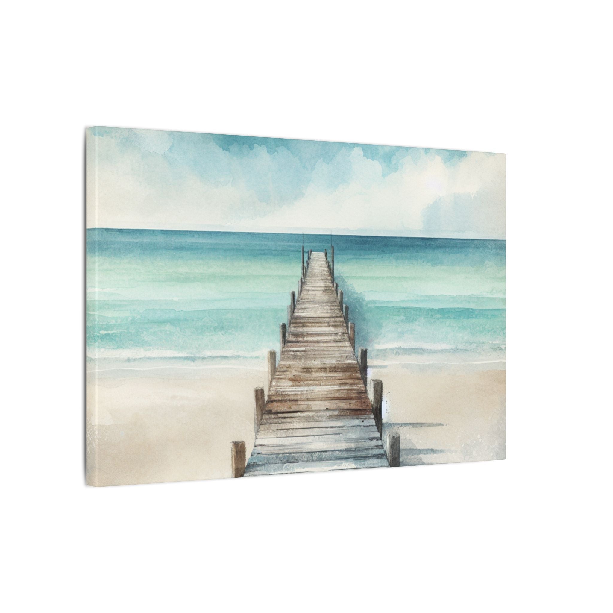 Weathered Dock Seascape Canvas